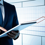 A professional data analyst in a modest business suit, standing confidently in a sleek, abstract digital landscape. They hold a glowing transparent tablet displaying clear, actionable data visualizations like charts and graphs, guiding their path forward. The background features subtle, flowing data streams, implying complexity navigated with clarity. Fully clothed, appropriate attire, safe for work, perfect anatomy, correct proportions, natural pose, professional photography, high quality, well-formed hands, proper finger count, natural body proportions, professional, modest.