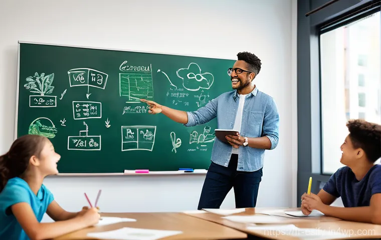 소통을 통한 학습자 성장 지원 방법 - **Prompt:** A diverse group of students (ages 14-17, wearing casual, comfortable clothing appropriat...