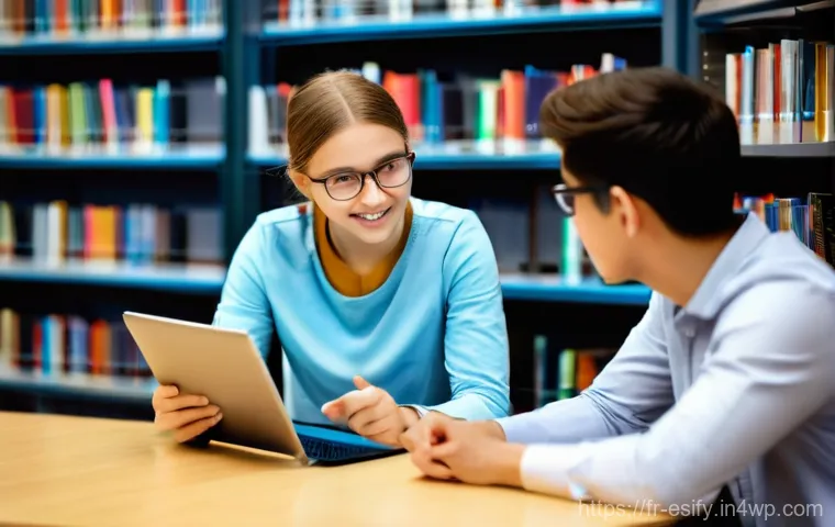 소통을 통한 학습자 성장 지원 방법 - **Prompt:** In a vibrant and creative classroom, a male mentor (wearing smart casual clothes) dynami...