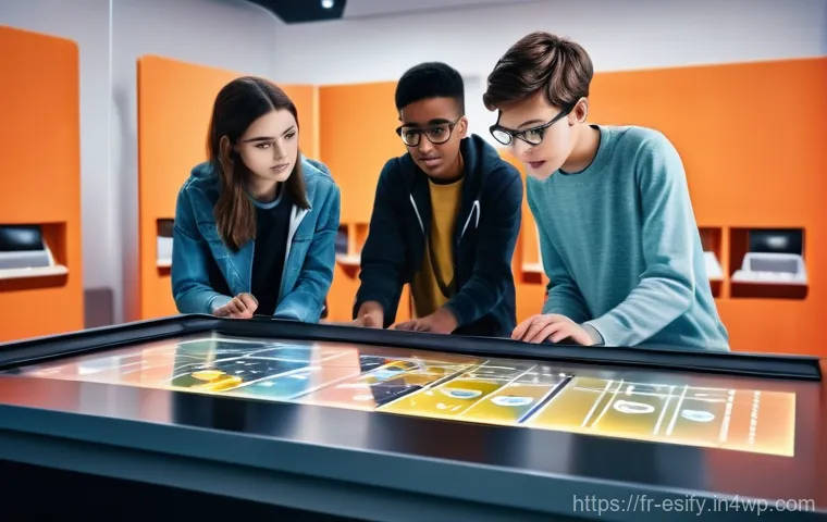 학습자 참여를 위한 새로운 소통 기술 - **Immersive AI-Powered Exploration**
    A focused young adult (aged 16-18, wearing a modern, well-f...